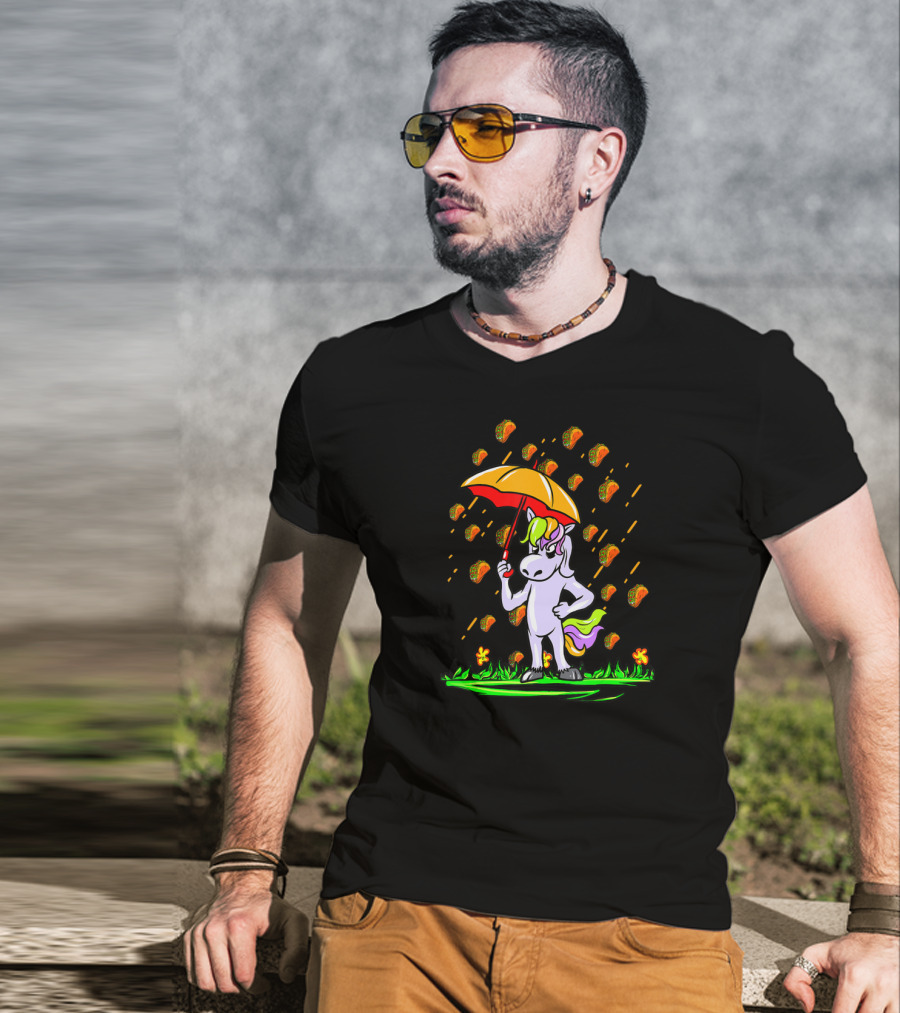 It's Raining Tacos Umbrella Unicorn T-Shirt