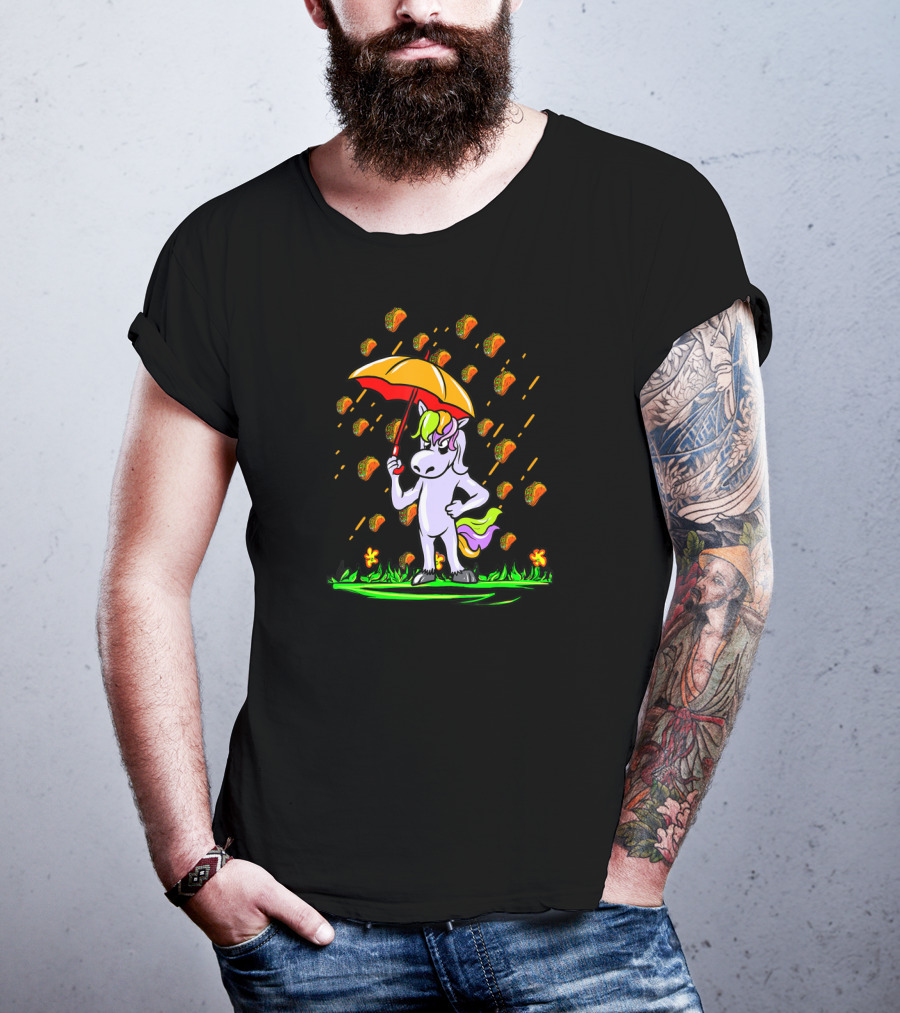 It's Raining Tacos Umbrella Unicorn T-Shirt