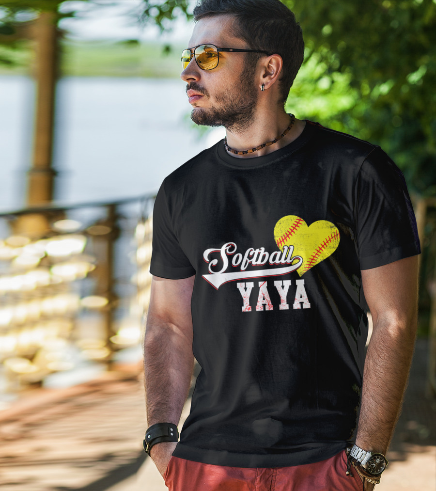 Softball Yaya Heart T-Shirt