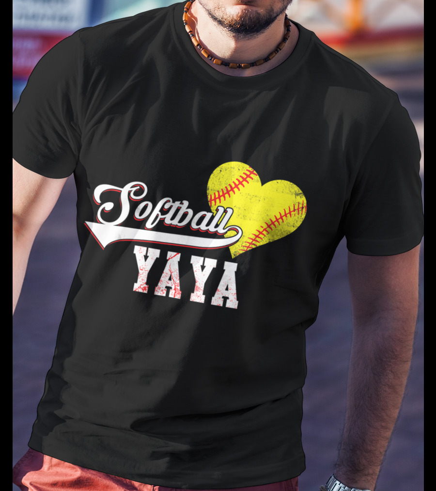 Softball Yaya Heart T-Shirt