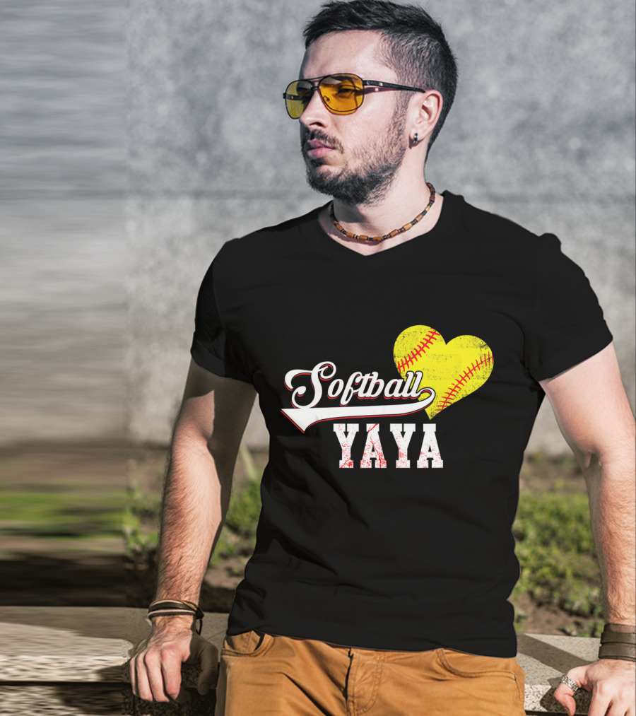 Softball Yaya Heart T-Shirt