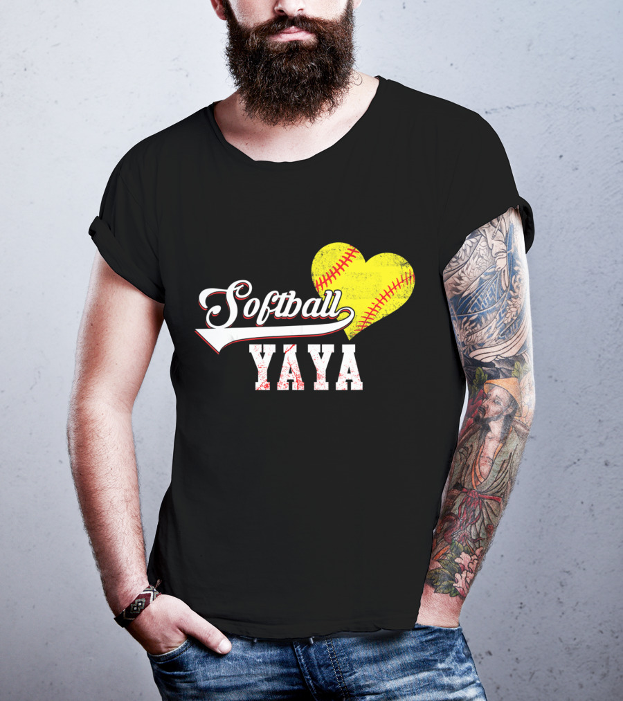 Softball Yaya Heart T-Shirt