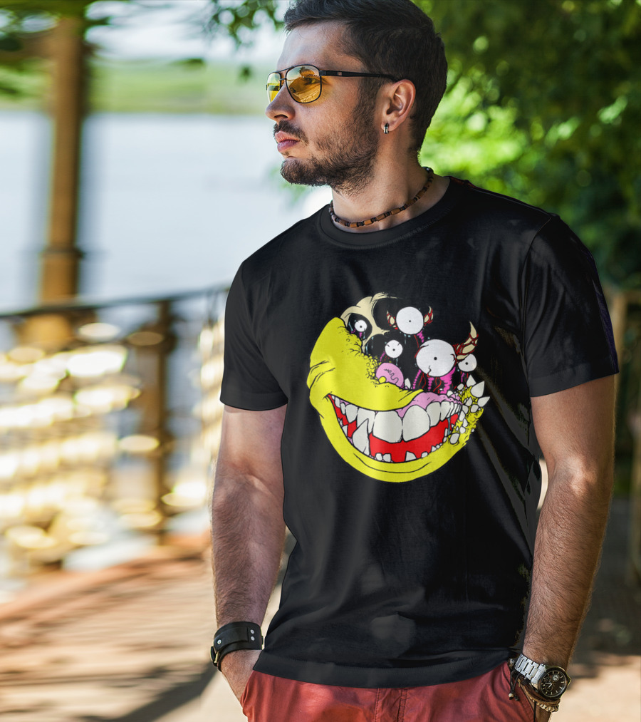 Wouldn't Hurt You To Smile Monster Face With Teeth And Eyes T-Shirt