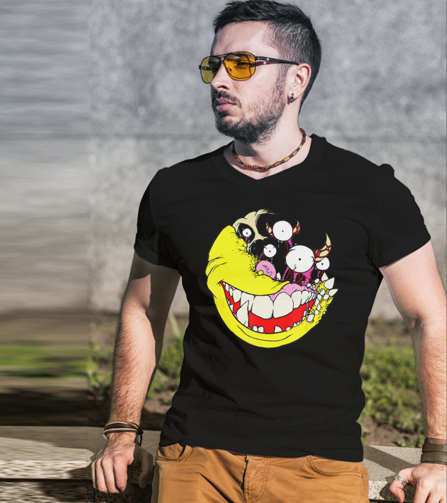 Wouldn't Hurt You To Smile Monster Face With Teeth And Eyes T-Shirt