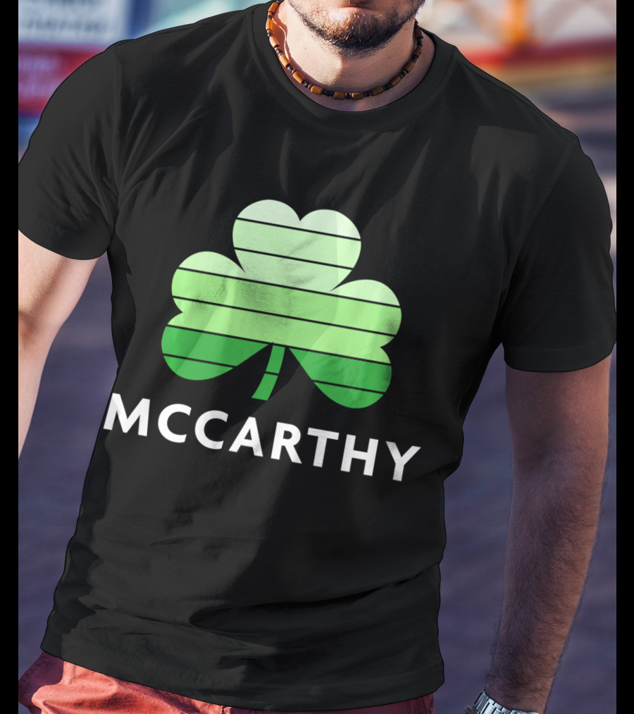 McCarthy Shamrock Irish Heritage Family Name T-Shirt