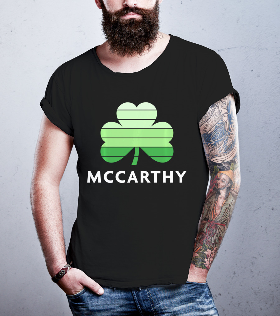 McCarthy Shamrock Irish Heritage Family Name T-Shirt