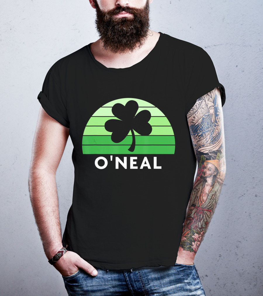 O'Neal Irish Family Name Shamrock Green Stripes T-Shirt