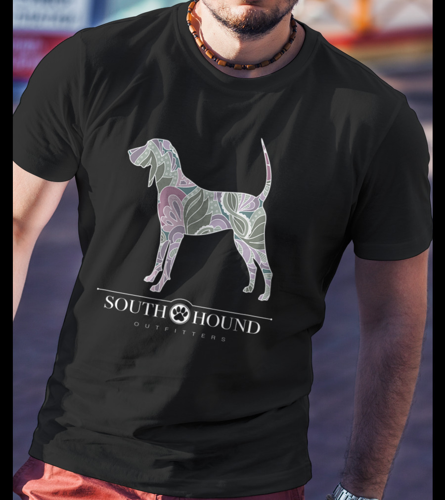 South Hound Outfitters Sage Blush Floral Coonhound T-Shirt
