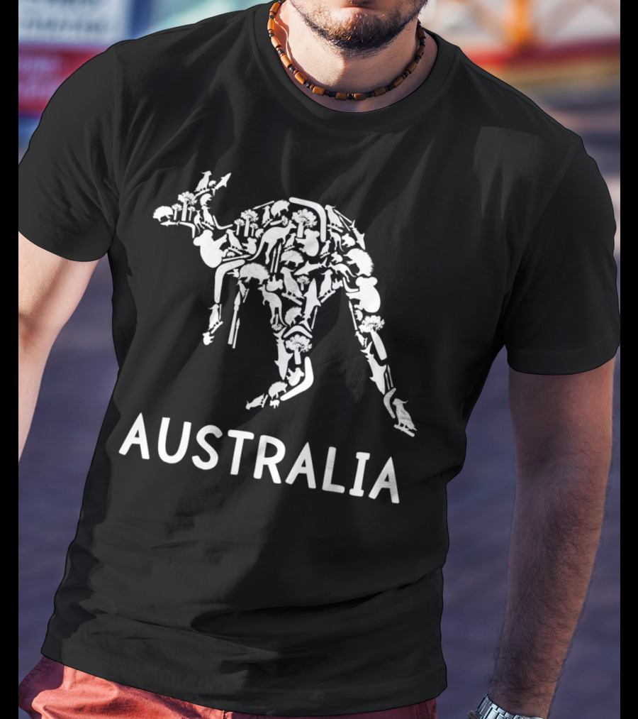 Australia Kangaroo Wildlife Indigenous T-Shirt