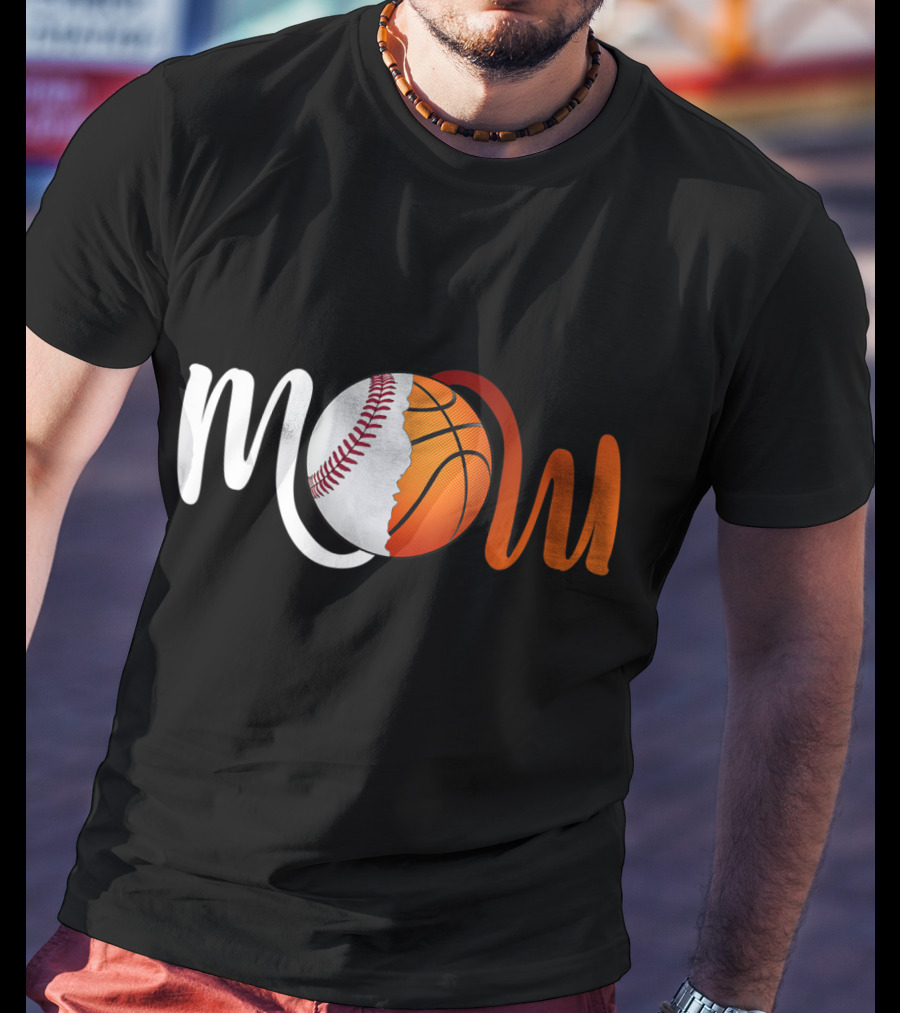 Mom Baseball Basketball Fusion T-Shirt