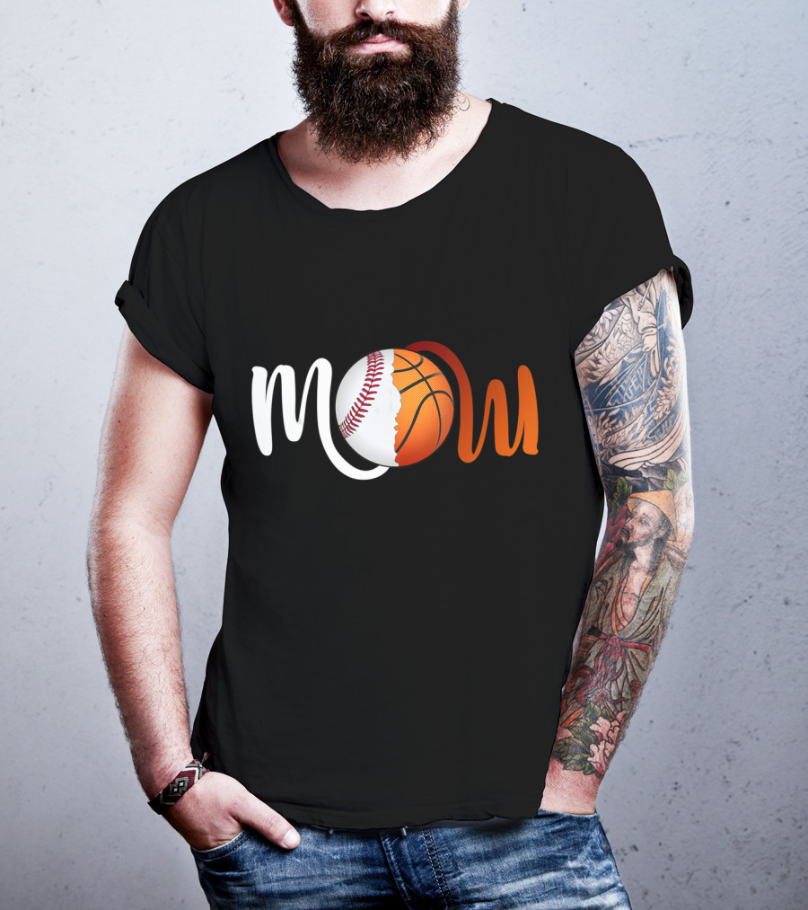Mom Baseball Basketball Fusion T-Shirt