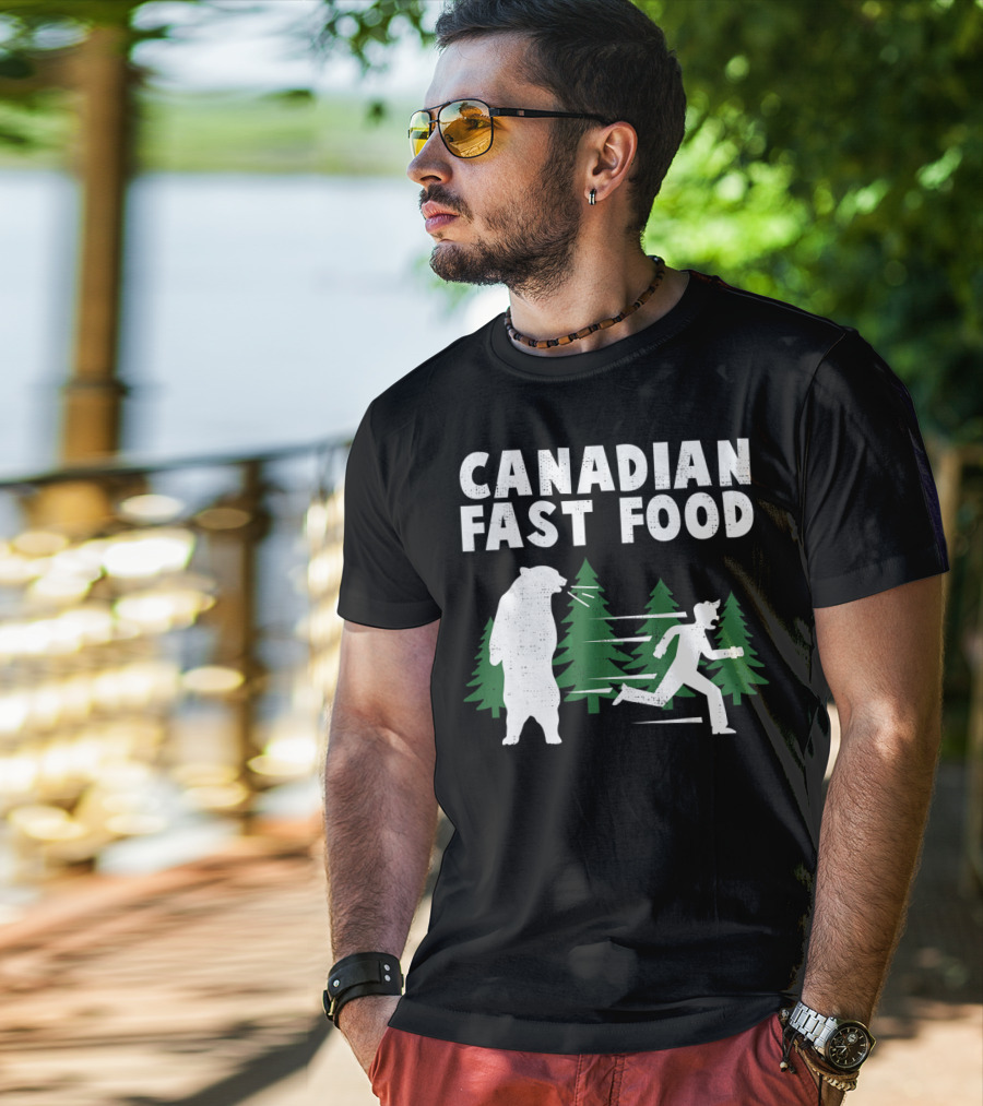 Canadian Fast Food Bear Chase Forest Adventure T-Shirt