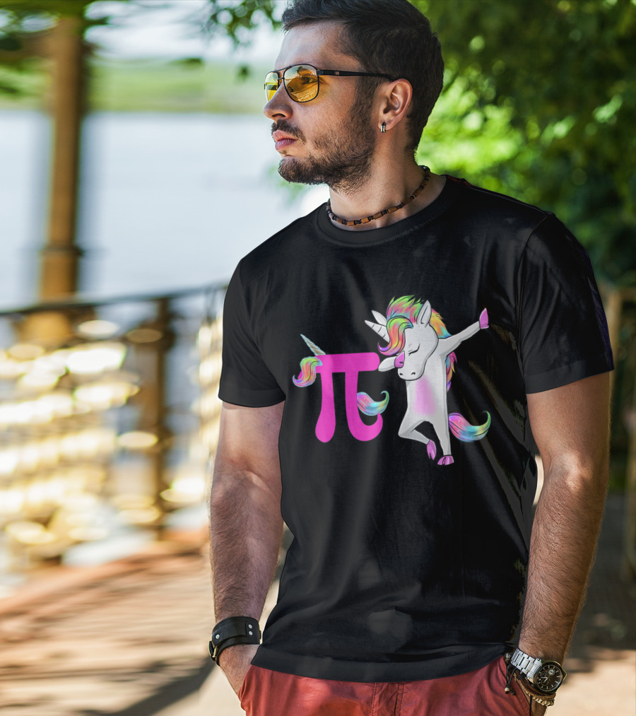 Happy Pi Day Unicorn Dabbing Math Rainbow Magic T-Shirt
