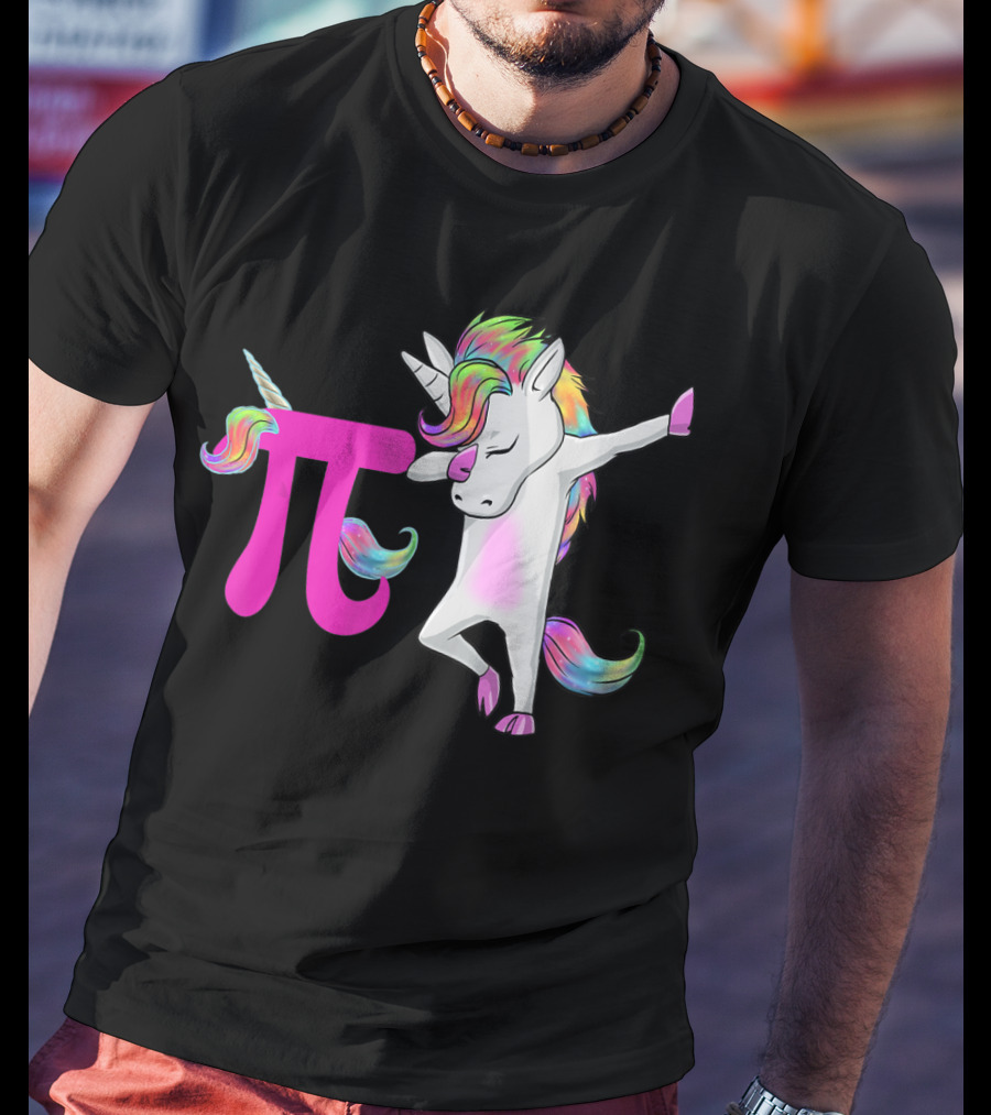 Happy Pi Day Unicorn Dabbing Math Rainbow Magic T-Shirt