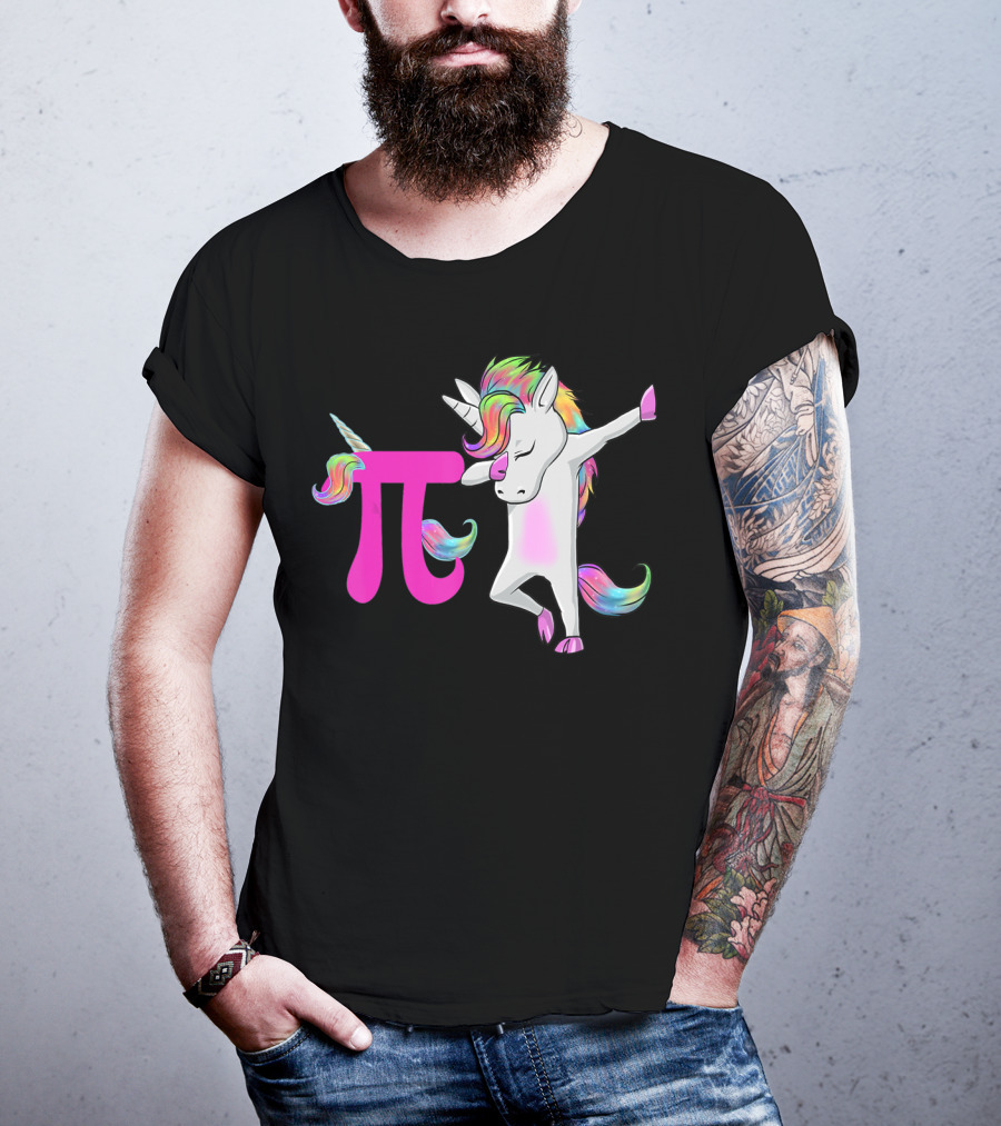 Happy Pi Day Unicorn Dabbing Math Rainbow Magic T-Shirt