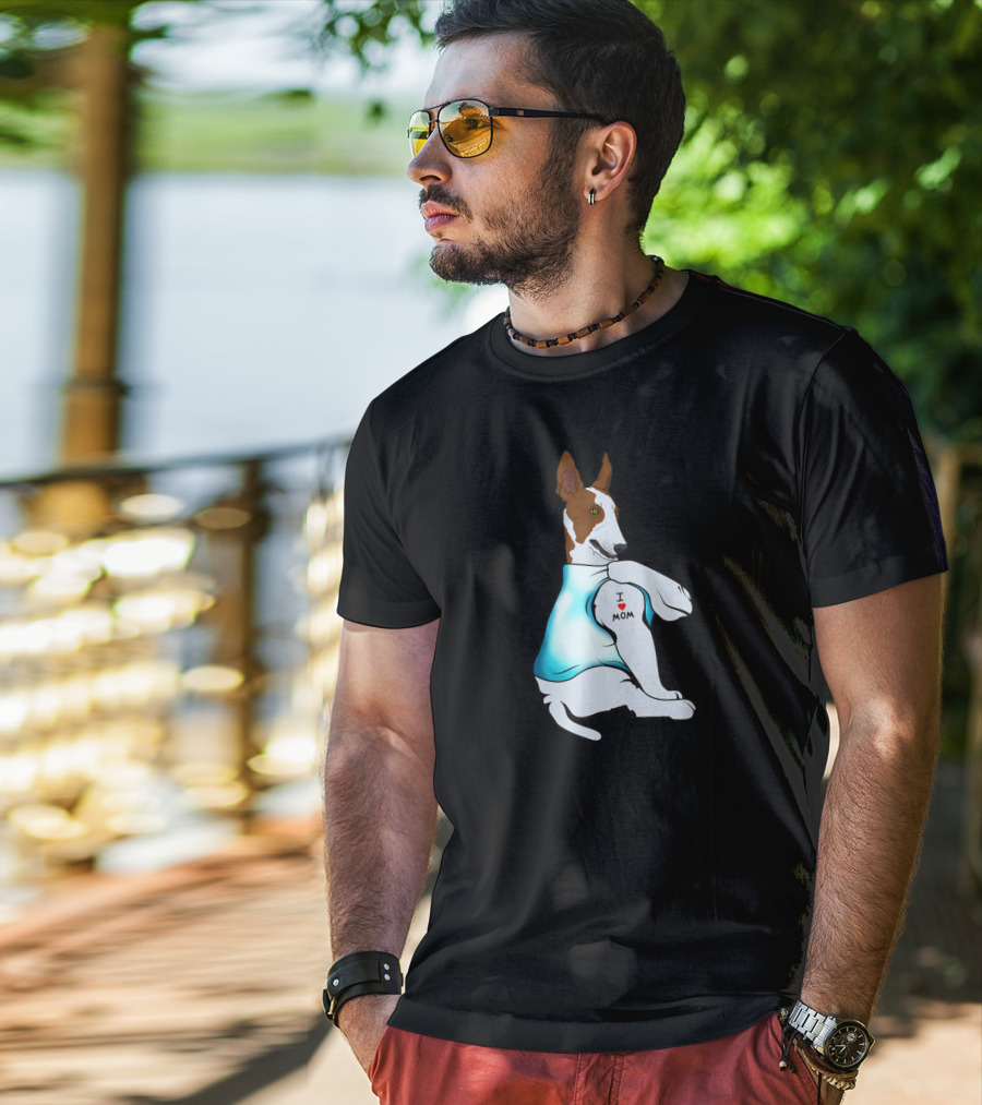 Basenji Dog I Love Mom Tattoo T-Shirt