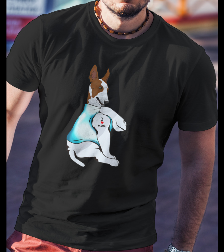 Basenji Dog I Love Mom Tattoo T-Shirt