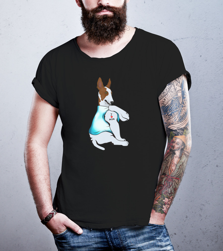Basenji Dog I Love Mom Tattoo T-Shirt