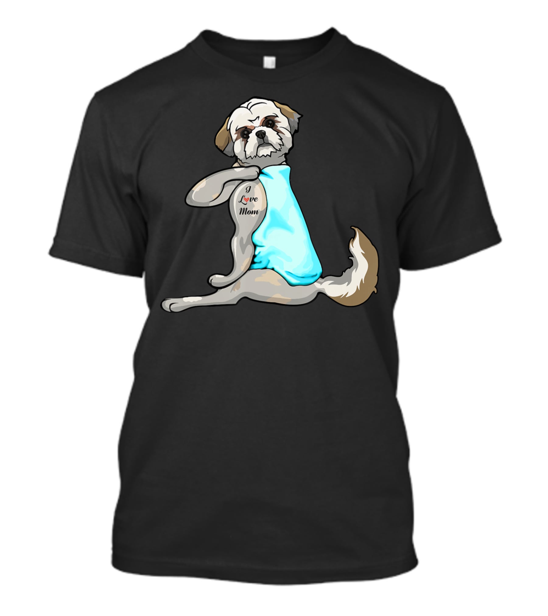 Shih Tzu I Love Mom Tattoo T-Shirt