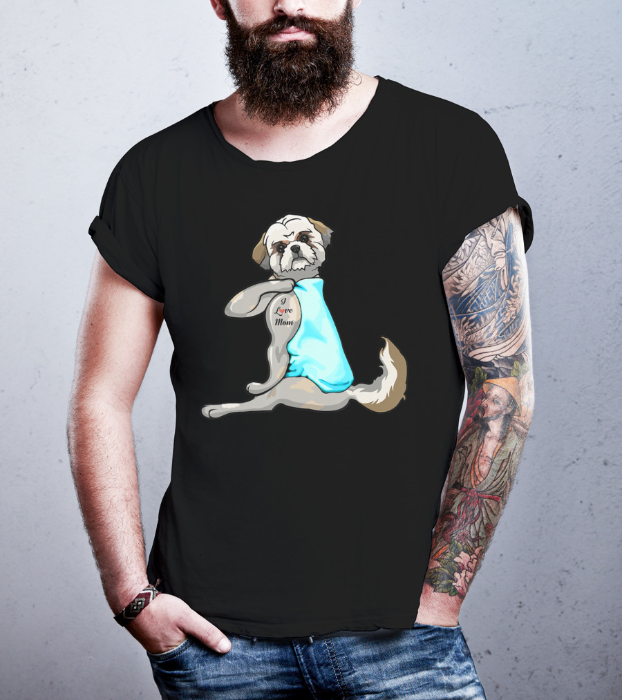 Shih Tzu I Love Mom Tattoo T-Shirt