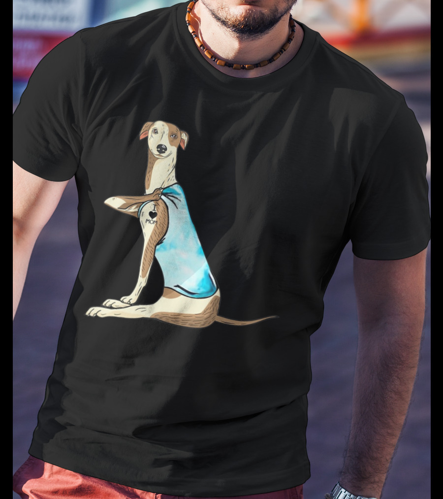 Whippet Dog I Love Mom Tattoo Iconic T-Shirt