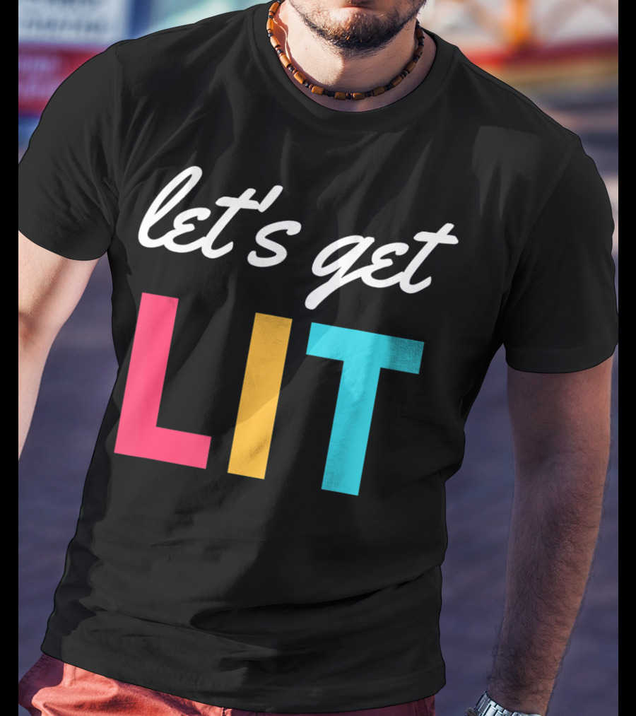 Let's Get Lit Funny Writers Teachers Retro T-Shirt