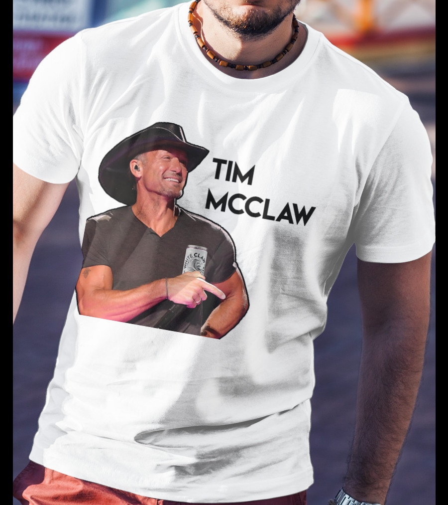 Tim McClaw White Claw Can Cowboy Hat T-Shirt