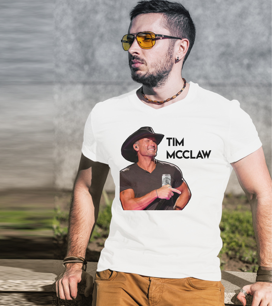 Tim McClaw White Claw Can Cowboy Hat T-Shirt