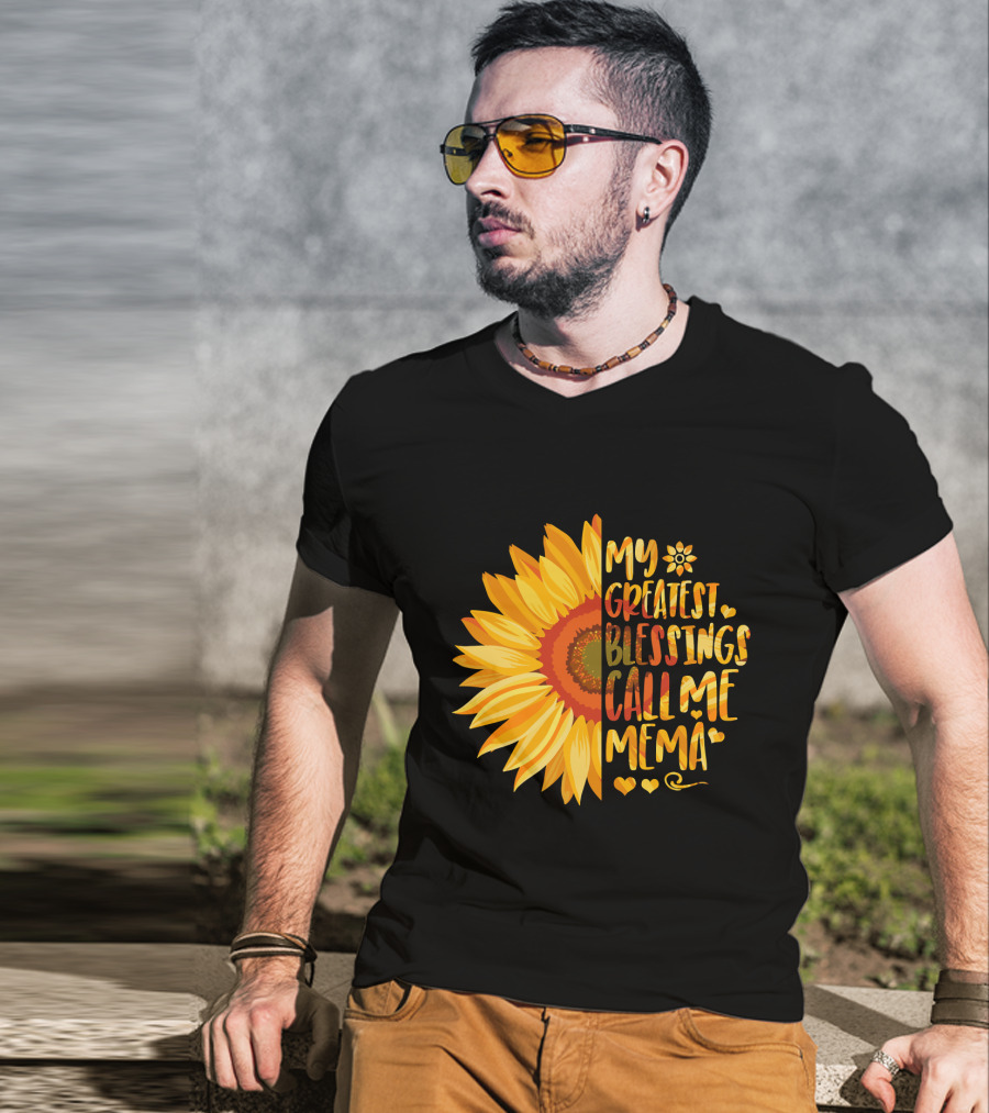 My Greatest Blessings Call Me Mema Sunflower Heart T-Shirt