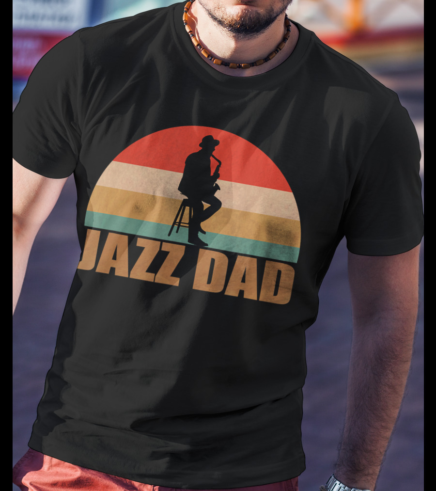 Jazz Dad Retro Vintage Saxophone T-Shirt