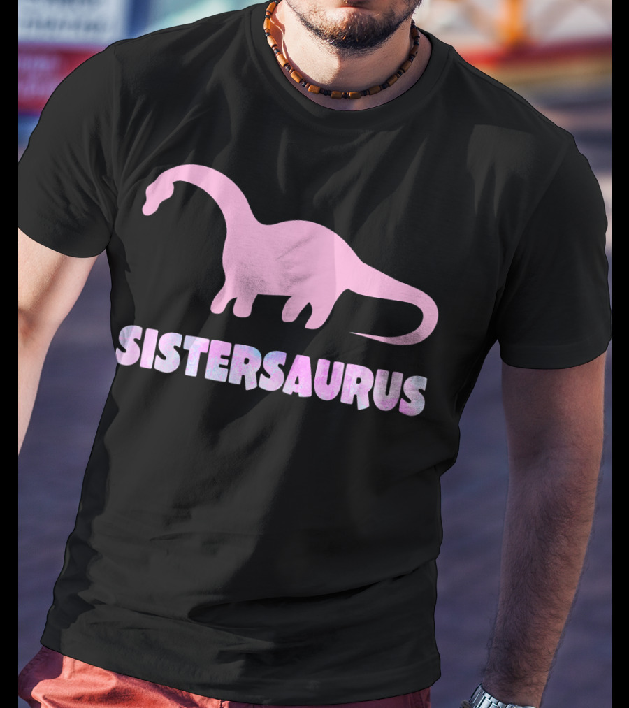 Sistersaurus Dinosaur Silhouette In T-Shirt