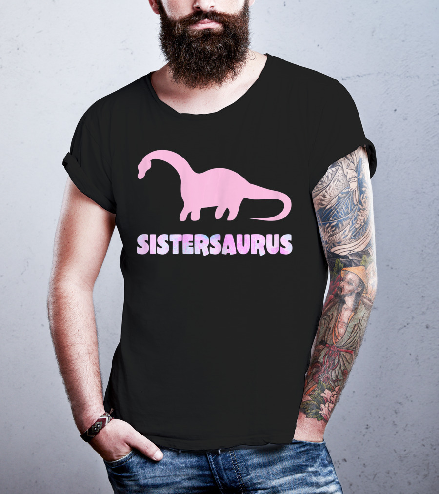 Sistersaurus Dinosaur Silhouette In T-Shirt