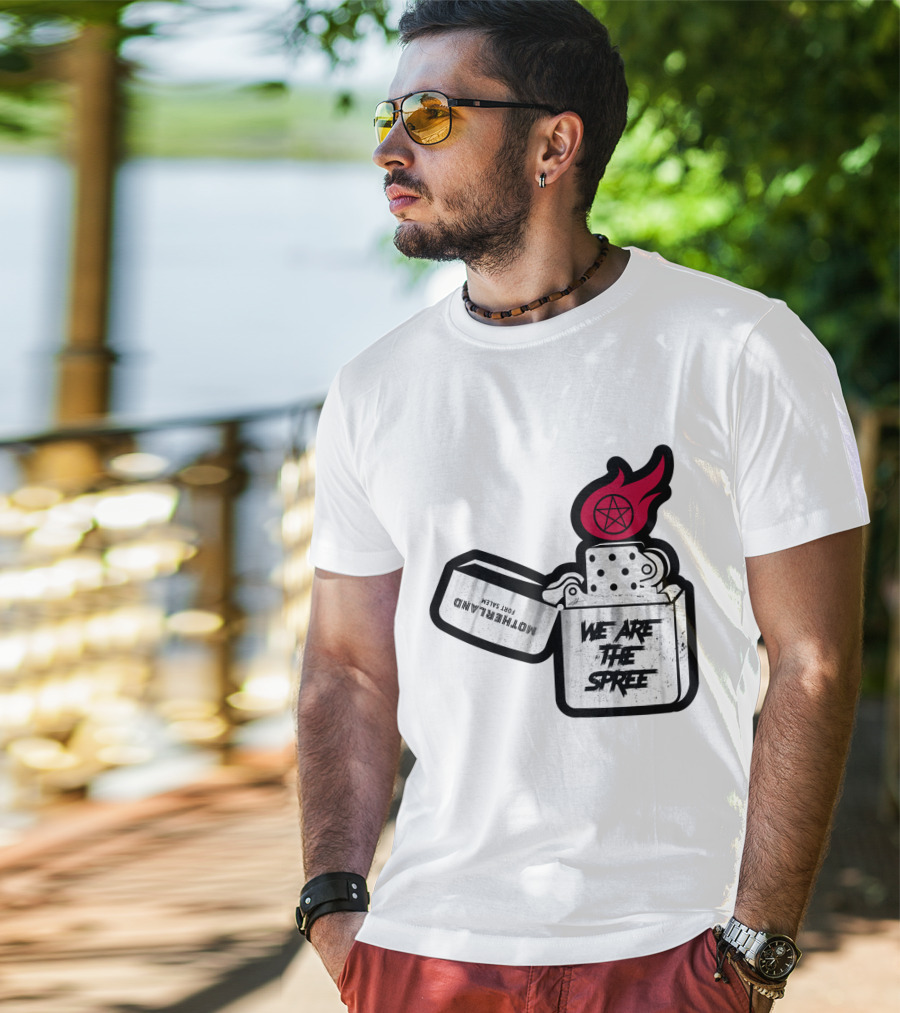 We Are The Spree Motherland For Slaves Lighter With Pentagram Flame T-Shirt