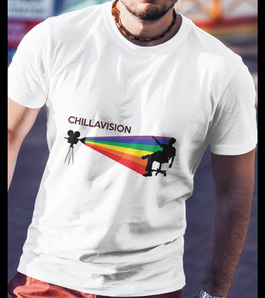 Chillavision First Edition Silhouette With Rainbow Camera Projection T-Shirt