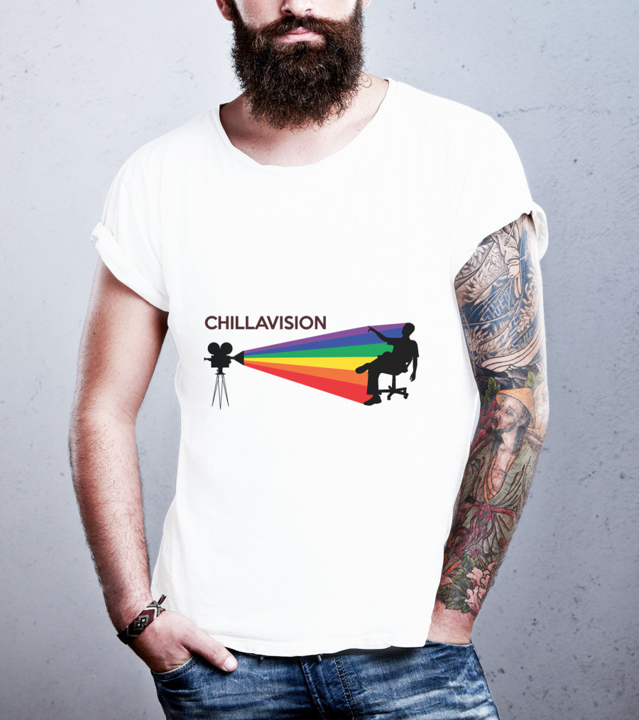 Chillavision First Edition Silhouette With Rainbow Camera Projection T-Shirt