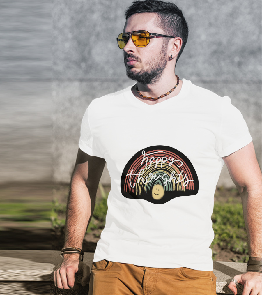 Happy Thoughts Rainbow Smiley Face T-Shirt