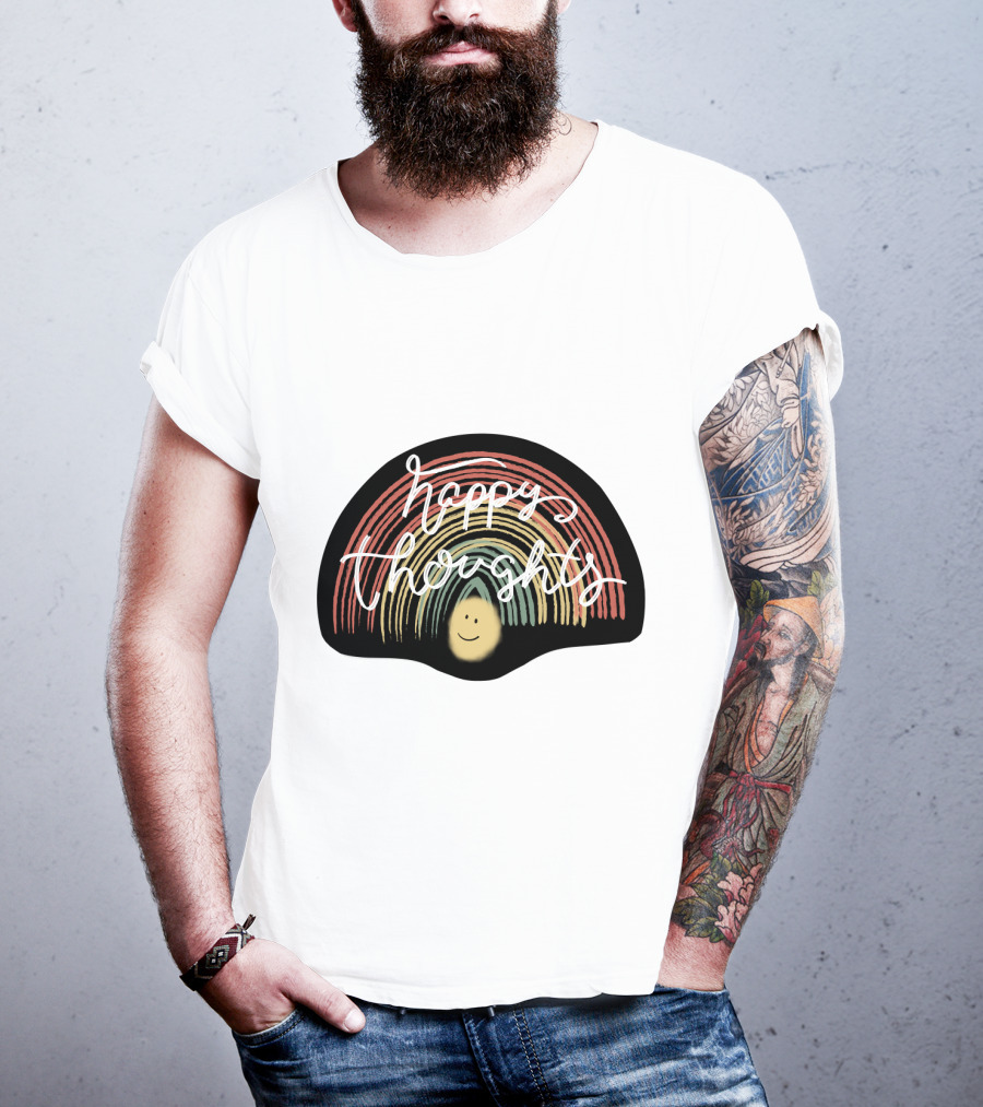 Happy Thoughts Rainbow Smiley Face T-Shirt