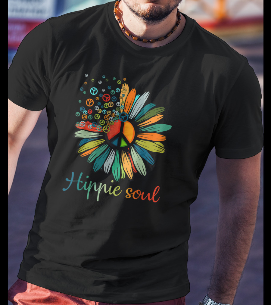 Hippie Soul Daisy Peace Sign Flower T-Shirt