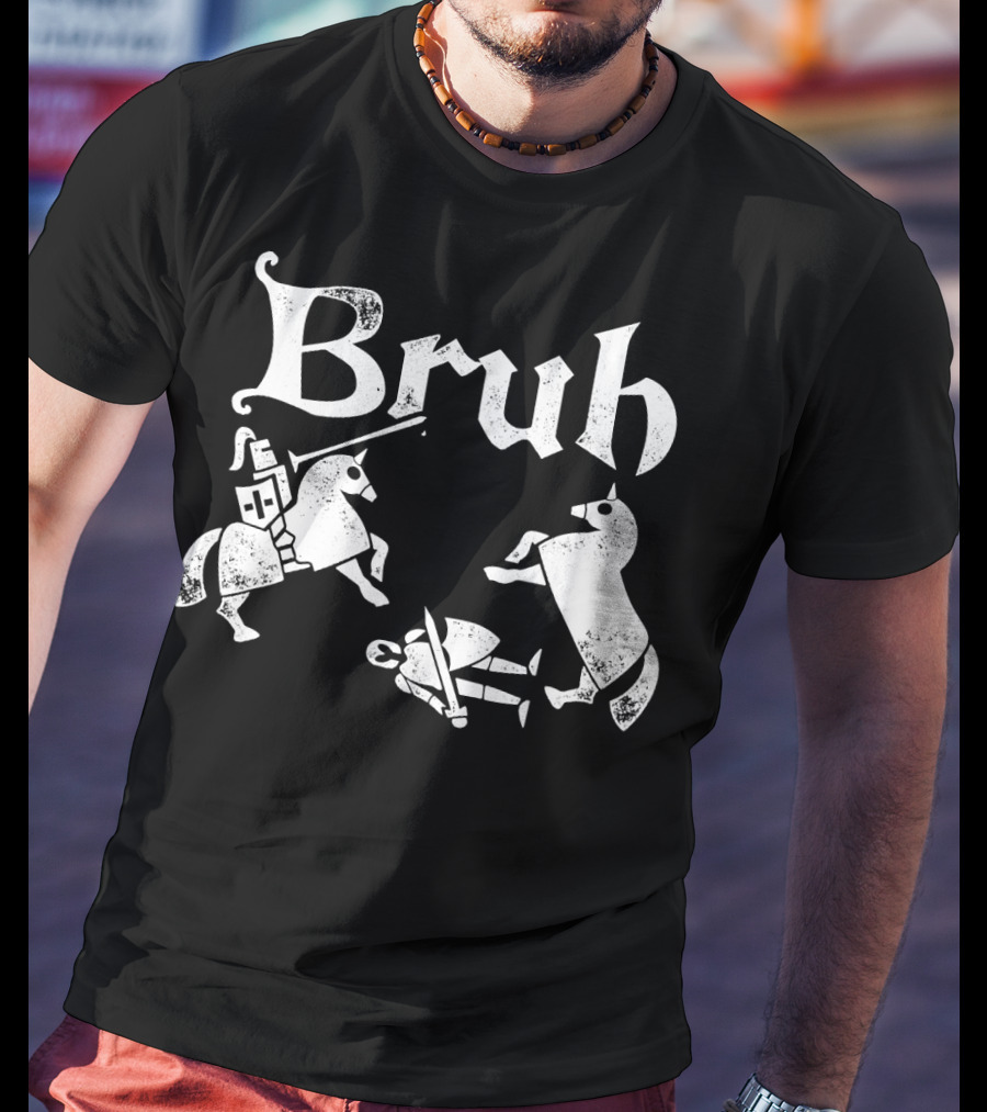 Renfaire Bruh Knight Falling Off Horse Jousting T-Shirt