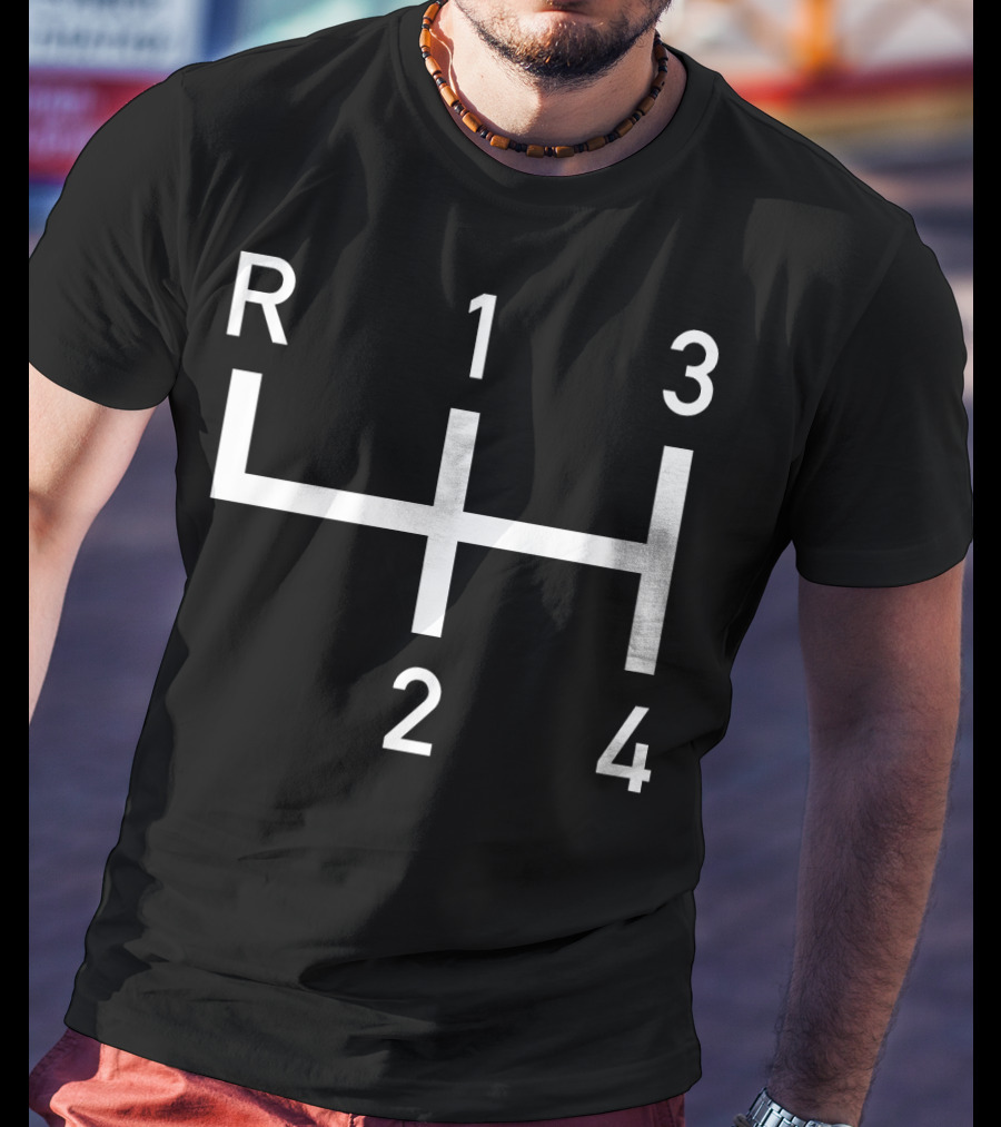 Vintage 4 Speed Racer Shift Pattern Retro Motoring Classic T-Shirt