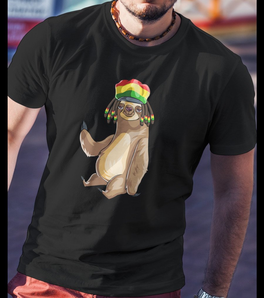 Jamaican Flag Rasta Sloth T-Shirt