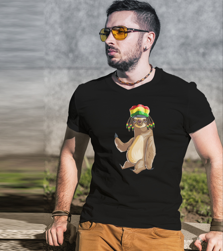 Jamaican Flag Rasta Sloth T-Shirt