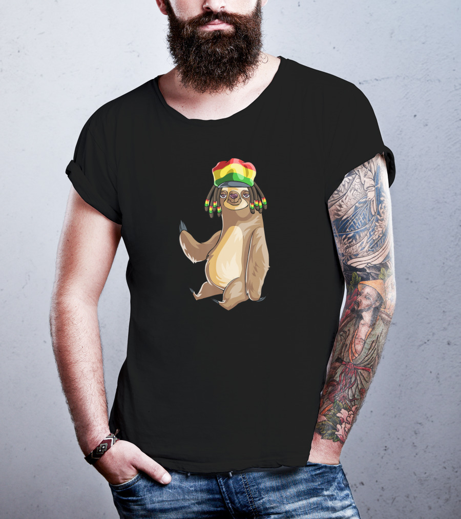 Jamaican Flag Rasta Sloth T-Shirt
