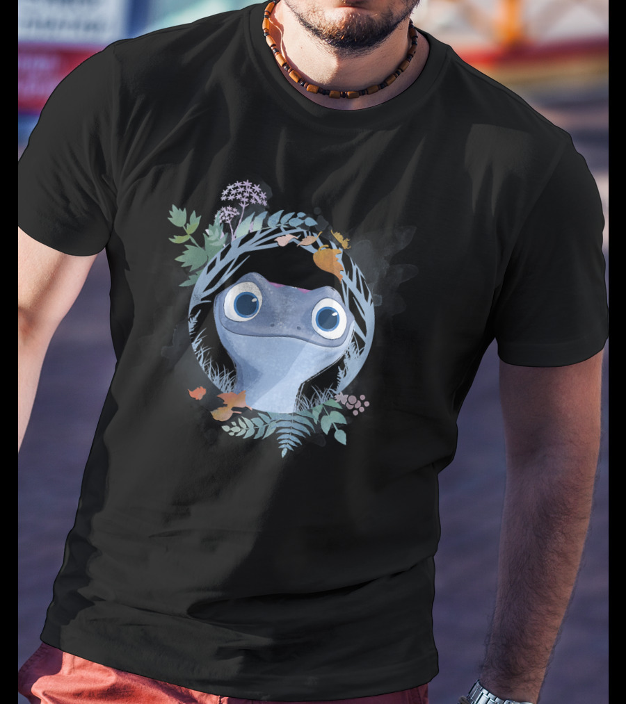 Disney Frozen 2 Bruni The Salamander Watercolor Forest Circle T-Shirt