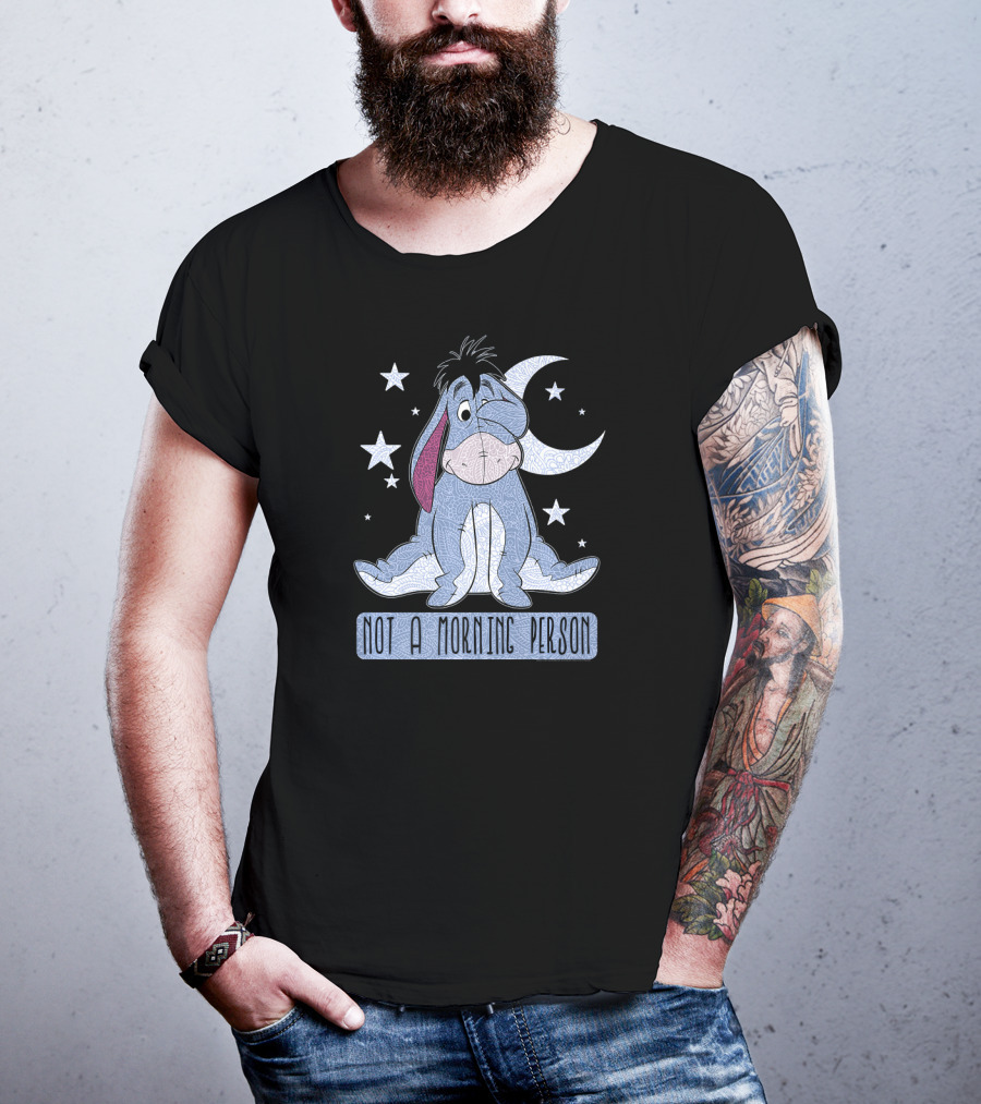 Disney Eeyore Not A Morning Person Winnie The Pooh Moon Stars T-Shirt
