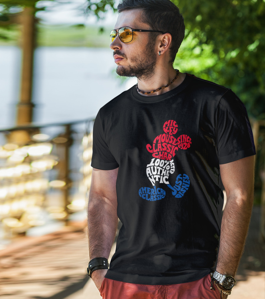 Disney Mickey Mouse American Classic 100% Authentic Since 1928 Just Character T-Shirt