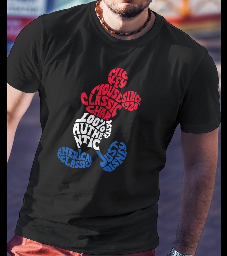 Disney Mickey Mouse American Classic 100% Authentic Since 1928 Just Character T-Shirt