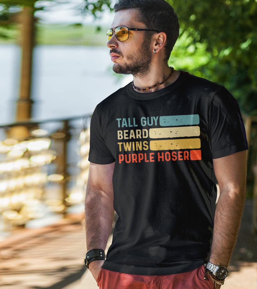 Tall Guy Beard Twins Purple Hoser Tee Fans T-Shirt