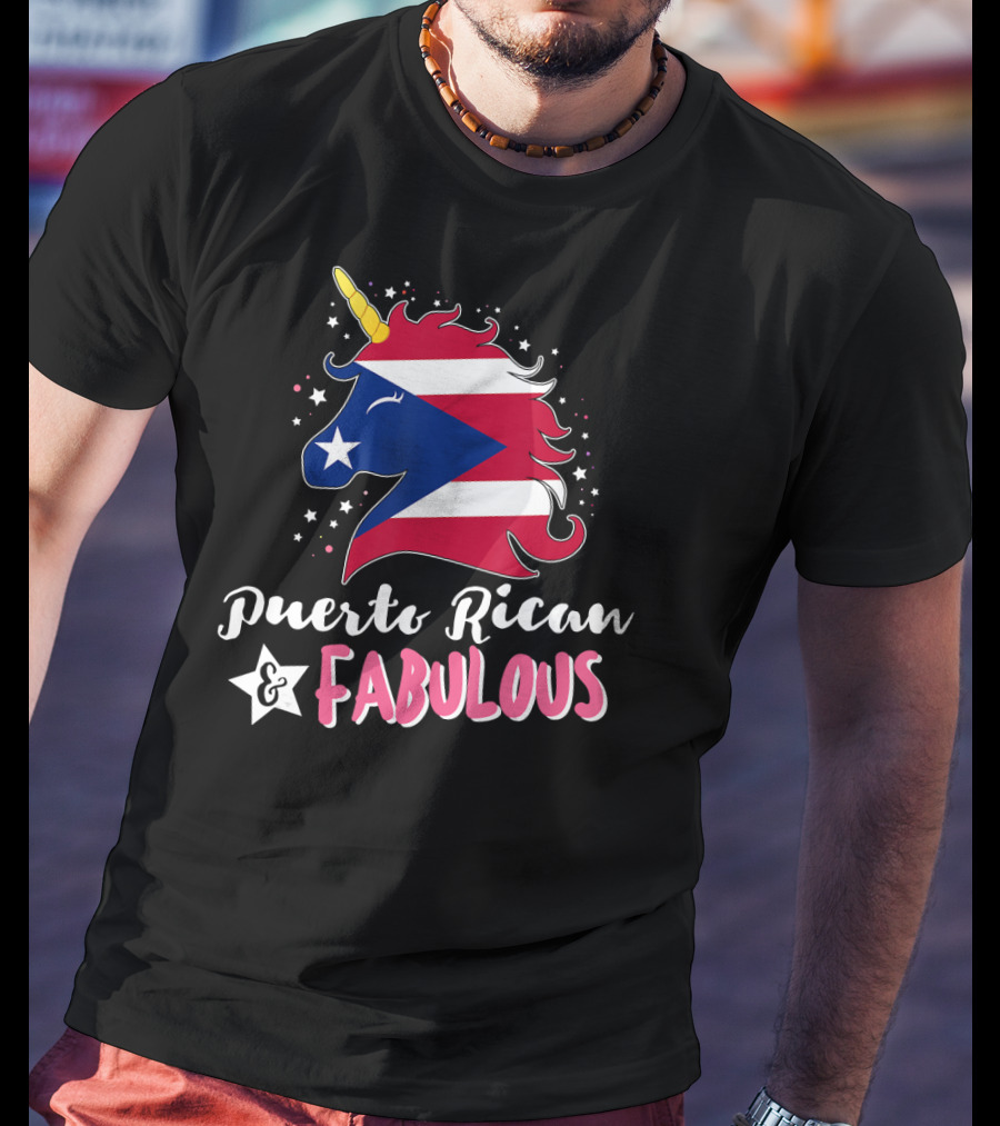 Puerto Rican And Fabulous Unicorn Puerto Rico Flag T-Shirt