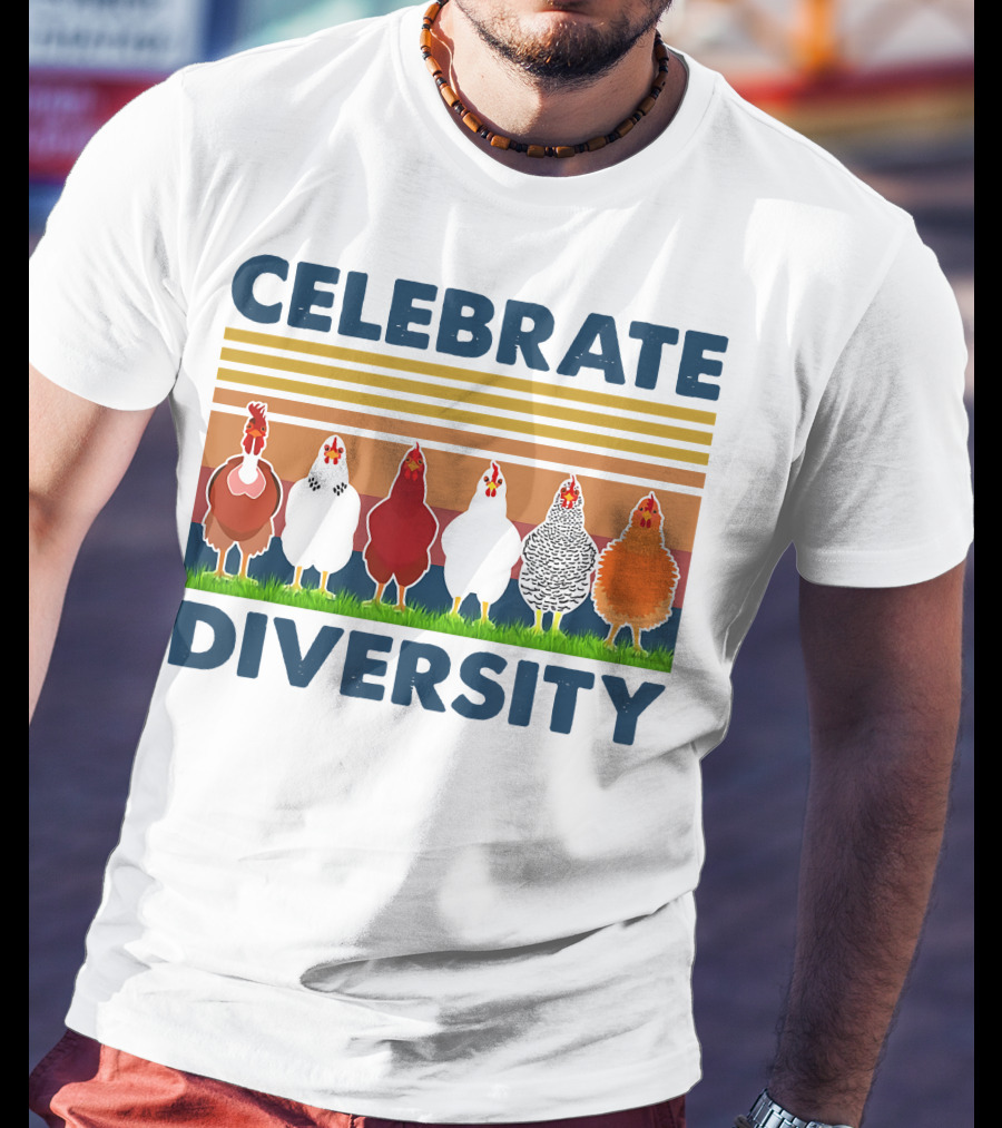 Celebrate Diversity With Chickens In Colorful Display T-Shirt